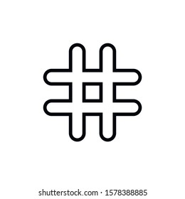 Simple hashtag line icon. Stroke pictogram. Vector illustration isolated on a white background. Premium quality symbol. Vector sign for mobile app and web sites.