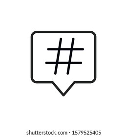 Simple hashtag line icon. Stroke pictogram. Vector illustration isolated on a white background. Premium quality symbol. Vector sign for mobile app and web sites.