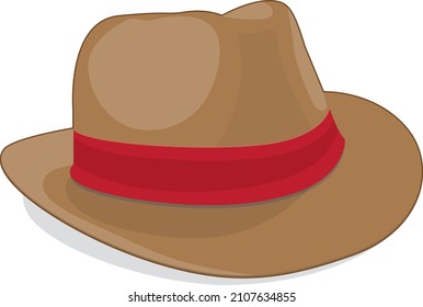 Simple hat with band on white background