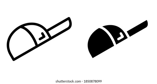 Simple Hat or Cap in Outline and Glyph Icon