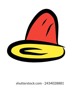 simple hat illustration using scribbles and also some colors in it