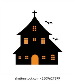 Einfaches Haunted House Design für Halloween Night