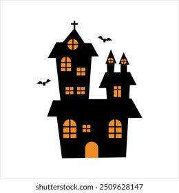 Einfaches Haunted House Design für Halloween Night