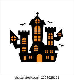 Einfaches Haunted House Design für Halloween Night