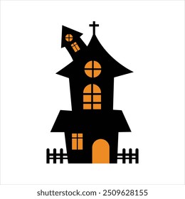 Einfaches Haunted House Design für Halloween Night