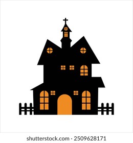 Einfaches Haunted House Design für Halloween Night