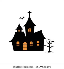 Einfaches Haunted House Design für Halloween Night