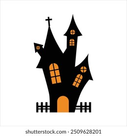 Einfaches Haunted House Design für Halloween Night