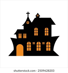 Einfaches Haunted House Design für Halloween Night