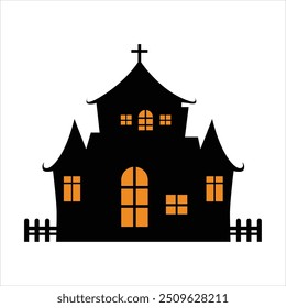 Simple Haunted House Design for Halloween Night