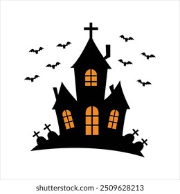 Einfaches Haunted House Design für Halloween Night