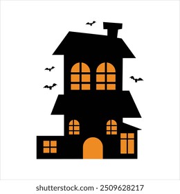 Einfaches Haunted House Design für Halloween Night