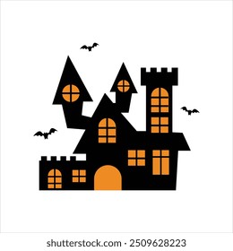 Einfaches Haunted House Design für Halloween Night