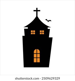 Einfaches Haunted House Design für Halloween Night