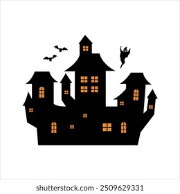 Einfaches Haunted House Design für Halloween Night