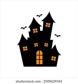 Einfaches Haunted House Design für Halloween Night