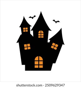 Einfaches Haunted House Design für Halloween Night