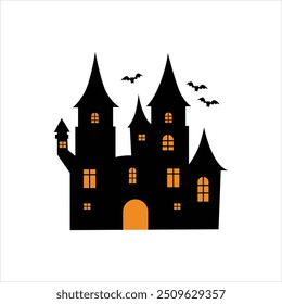 Einfaches Haunted House Design für Halloween Night