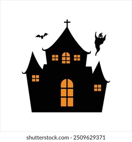 Einfaches Haunted House Design für Halloween Night