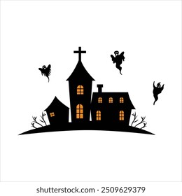 Simple Haunted House Design for Halloween Night