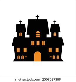 Einfaches Haunted House Design für Halloween Night