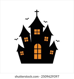 Einfaches Haunted House Design für Halloween Night