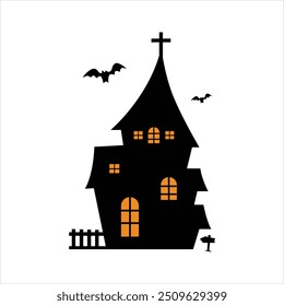 Einfaches Haunted House Design für Halloween Night