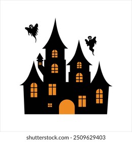 Einfaches Haunted House Design für Halloween Night