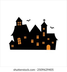 Einfaches Haunted House Design für Halloween Night