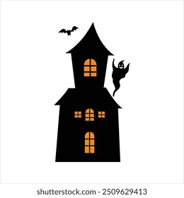 Einfaches Haunted House Design für Halloween Night