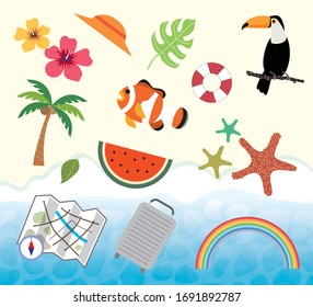 Simple hawaiian logo image illustrations.