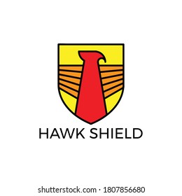 simple hawk shield logo vector illustrasi