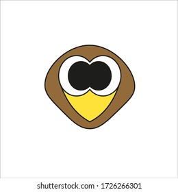 Logotipo simple de pájaro cabeza con color común y resultados inusuales
