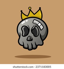 Simple head bone of Skull hand Drawing Line doodle. Illustration Good for design tshirt and simple tattoos
