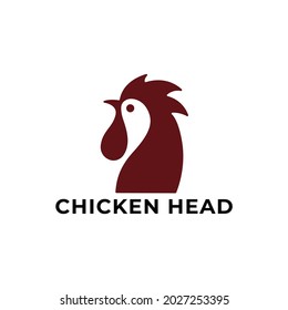 simple head of chicken logo vector