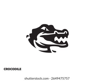 simple head crocodile art logo icon symbol design template illustration inspiration
