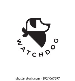 simple head of dog logo vector