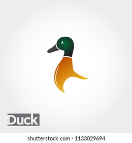Simple head duck logo, icon head duck logo, icon head duck logo