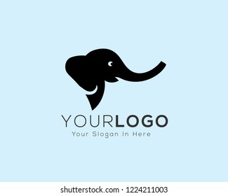 simple head elephant logo, icon, symbol design inspiration