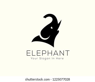 simple head elephant logo, icon, symbol design inspiration