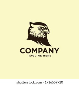 einfaches Head-Falcon-Bird-Logo 