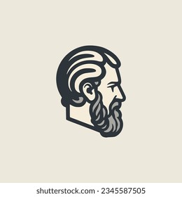 simple head greek philosopher man logo vector illustration template design