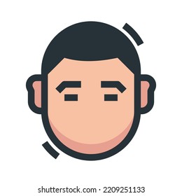 Simple head icon on white background, body part icon