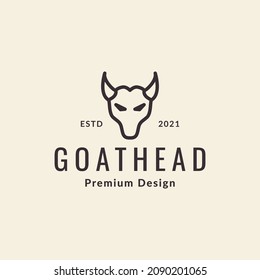 simple head line goat hipster logo symbol icon vector graphic design illustration idea creative