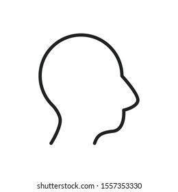 Simple head line icon. Stroke pictogram. Vector illustration isolated on a white background. Premium quality symbol. Vector sign for mobile app and web sites.
