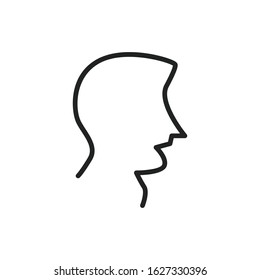 Simple head line icon. Stroke pictogram. Vector illustration isolated on a white background. Premium quality symbol. Vector sign for mobile app and web sites.