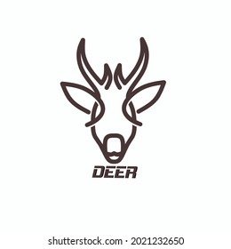 simple head logo of deer horn with white background