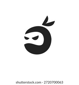 Diseño de logotipo de Ninja de cabeza simple