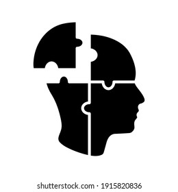 Simple Head Puzzle Mind Design For Education Industry. idea concept vector icon on white background