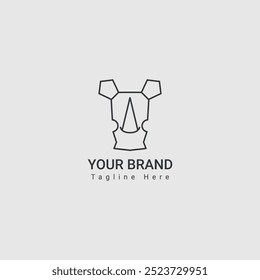 Simple head rhino logo icon vector